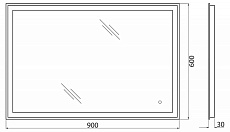 Зеркало BelBagno SPC-GRT-900-600-LED-TCH-WARM 90x60 см с подогревом