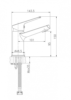 Смеситель для раковины Cersanit Flavis А63034 хром