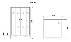 Душевой уголок Niagara Nova NG-0180-14 80x80 прозрачный, черный