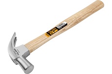 Молоток-гвоздодёр TOLSEN боёк 25 мм, деревянная рукоятка 25164