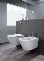 Подвесной унитаз GSI Kube X 9415FR211 с креплением 55x36 безободковый, белый