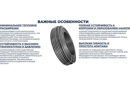 Труба из сшитого полиэтилена Millennium с алюминиевым слоем RAUTITAN Stabil 32x4,7мм (25 м) TPST3247