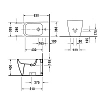 Напольное биде Duravit Happy D.2 2259100000