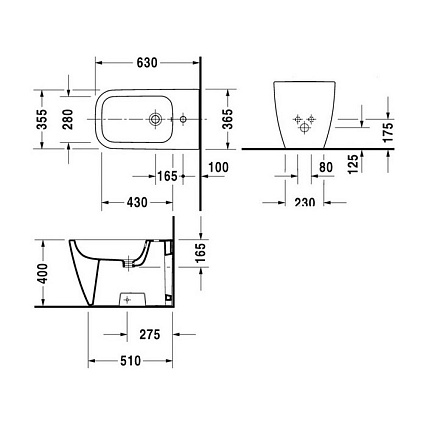 Напольное биде Duravit Happy D.2 2259100000