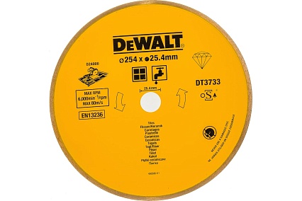 Диск алмазный по плитке (254х25.4 мм) для плиткореза D24000 DeWalt DT 3733