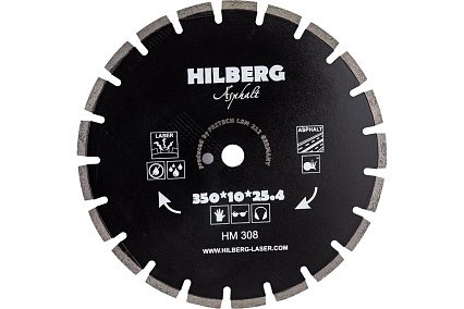 Диск алмазный отрезной Hard Materials Лазер асфальт (350х25.4х10 мм) Hilberg HM308