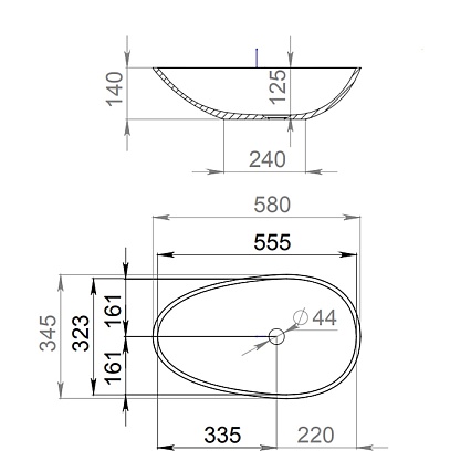 Раковина Salini Callista 101 S-Sense 58 см 1101101G, белый глянцевый