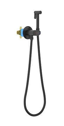 Смеситель Aquatek Бетта AQ1023MB с гигиеническим душем, черный матовый