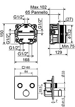 Смеситель для душа Plumberia IXO KITPSB2902CR термостат, хром