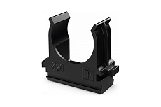 Крепёж-клипса для труб Строитель черная, д20, 10 шт. PR13.0451