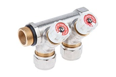 Коллектор AV Engineering с отсекающими вентилями, 3/4x2 выхода 16x2 AVE1132002