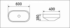 Раковина CeramaLux NC 5006CMB 61 см матовый черный