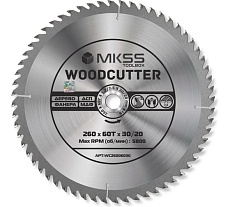 Диск пильный по дереву MKSS Toolbox Woodcutter WC2600 260x60Тх30/20 мм WC26006030