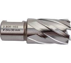 Сверло корончатое HSS по металлу (24х30/63 мм; Weldon 19) D.BOR CD-HSS-030-024-W