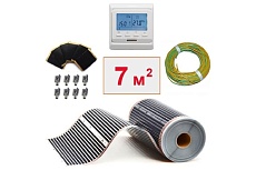 Плёночный электрический тёплый пол ТеплоСофт 7м.кв. с электронным терморегулятором плёнка 7м.кв./эл