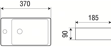 Раковина WeltWasser AISBACH 5092L 37 см, 10000003872 белый глянец