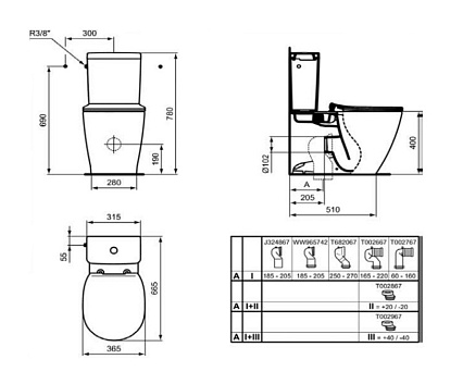 Чаша Ideal Standard Connect AquaBlade E039701