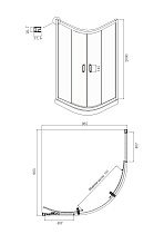 Душевой уголок Ambassador Kingston 100x100 14011205 прозрачный, черный