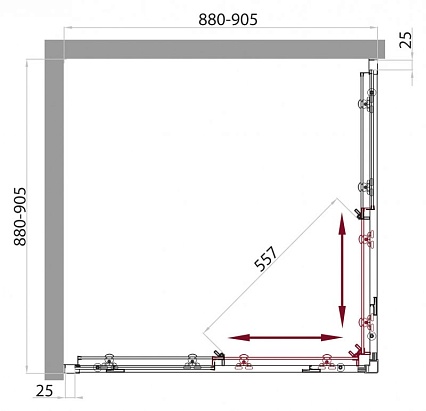 Душевой уголок BelBagno Sela SELA-A-2-90-C-Cr 90x90 прозрачный