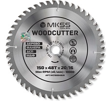 Диск пильный по дереву MKSS Toolbox Woodcutter WC1500 150x48Тх20/16 мм WC15004820