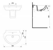 Раковина Creavit Dream DR165 65 см