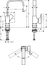 Смеситель для раковины Hansgrohe Metropol 32511670 с донным клапаном, матовый черный