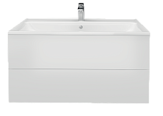 Тумба с раковиной Marka One Elena 80 см белый глянец, мдф