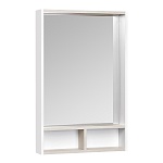 Зеркальный шкаф Акватон Йорк 55, белый/ясень фабрик