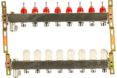 Коллектор в сборе 1&quot;, 8 выходов под евроконус с расходомерами Te-Sa 220ATT2-06-08D