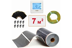 Плёночный электрический тёплый пол ТеплоСофт 7м.кв. с сенсорным терморегулятором плёнка 7м.кв./сенс