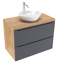 Тумба со столешницей ЗОВ Дион 60 см графит матовый/дуб