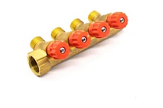 Коллектор с регулирующими вентилями Damento Clima под 45, 3/4&quot;x1/2&quot;, на 4 выхода 016248