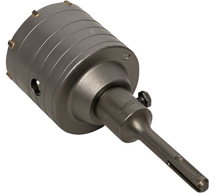 Коронка буровая по бетону с оснасткой Master TCT-72 (72 мм; М22; SDS-plus) EKF tct-72-m22