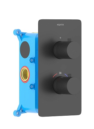 Смеситель для душа Aquatek Европа AQ1391MB термостат, черный матовый