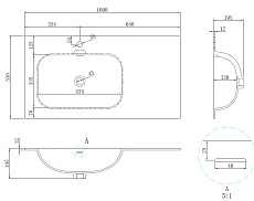 Раковина Vincea Elise 100 см Corian, белый матовый, левая VCB-4EL100MW-L