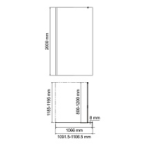 Душевая перегородка WasserKraft Rossel 28W46 110x200