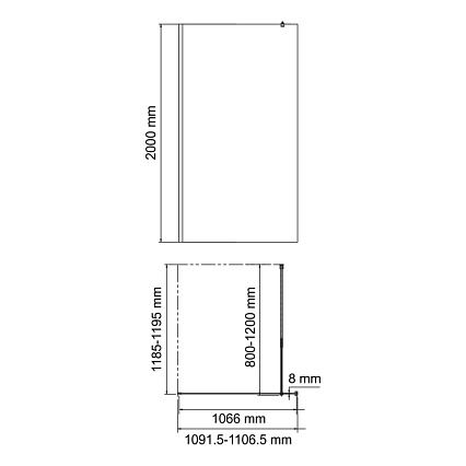 Душевая перегородка WasserKraft Rossel 28W46 110x200