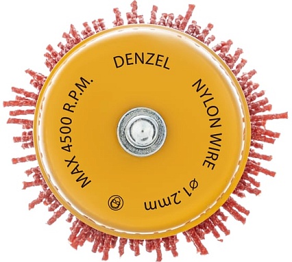 Щетка для дрели 65 мм, чашка, со шпилькой, нейлоновая щетина Denzel 74435