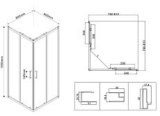 Душевой уголок Vincea City VSS-5CT800MT 80x80 хром, текстурный