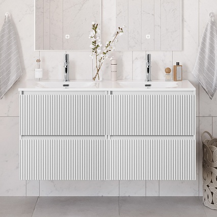 Тумба с раковиной BelBagno Uno 120 см, 4 ящика, Bianco Opaco