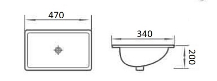 Раковина CeramaLux NY 540N 47 см