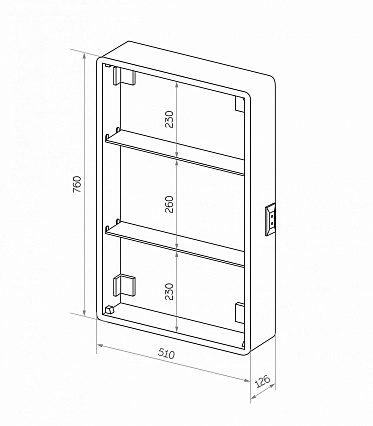 Зеркальный шкаф Art&Max Platino AM-Pla-550-800-1D-L-DS-F 55x80 с подсветкой, левый