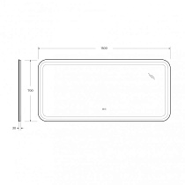 Зеркало Cezares Stylus 150x70 см с подсветкой, подогревом CZR-SPC-STYLUS-1500-700-TCH-WARM