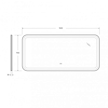 Зеркало Cezares Stylus 150x70 см с подсветкой, подогревом CZR-SPC-STYLUS-1500-700-TCH-WARM