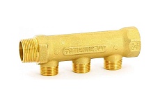 Коллектор Tiemme 3 отвода, 3/4&quot;х3/4(18) евроконус (латунь) 1910017 / 1883G180503