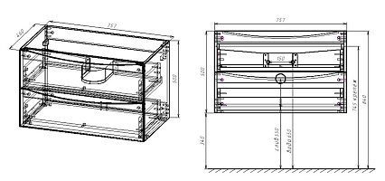 Тумба с раковиной Vincea Mia 75 см (под раковину VBS-13975) V.Oak