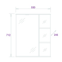 Зеркальный шкаф Onika Карина 55 см левый, 205512