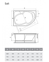 Акриловая ванна Relisan Sofi 170x90 см L Гл000026214