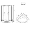 Душевой уголок Parly Z91S 90x90 матовый с рисунком, с поддоном
