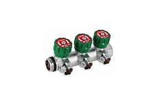 Коллектор Hoobs латунный хром 1" x 3/4" (евроконус) - 3 вых. 03105H